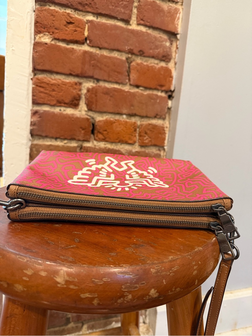 COACH x Keith Haring Lyla Crossbody Bag F11773 Fuchsia Brown Flying Angel Art - Picture 8 of 16